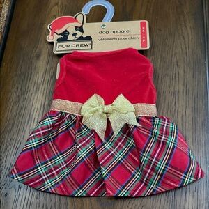 Pup Crew Red and Gold Dog Dress. Size XS.